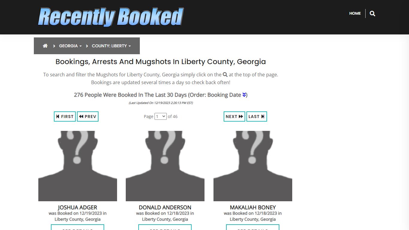 Recent bookings, Arrests, Mugshots in Liberty County, Georgia