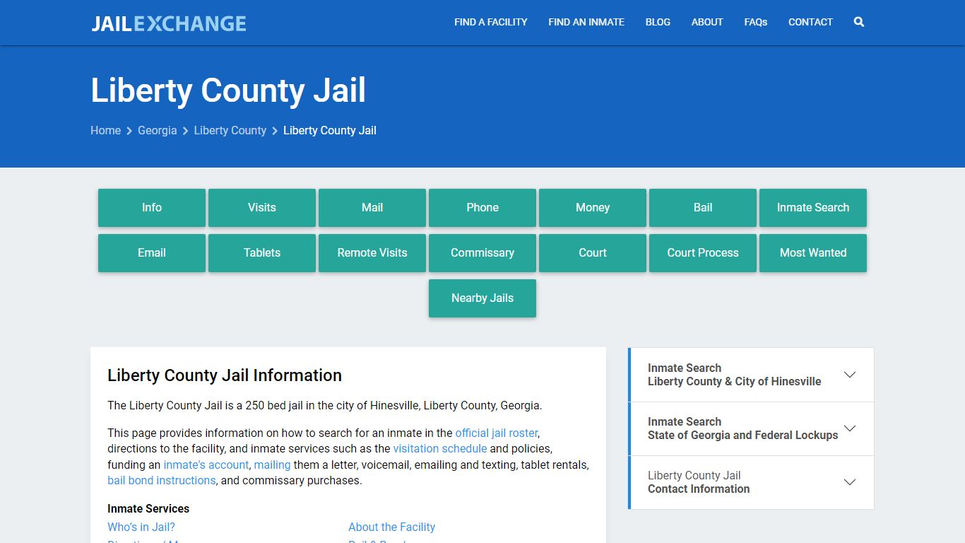 Liberty County Jail, GA Inmate Search, Information